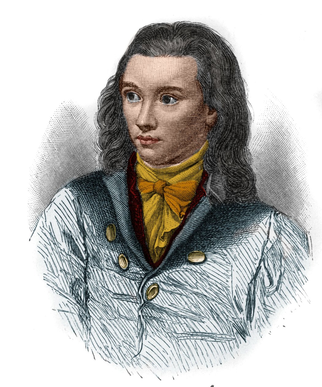 Friedrich von Hardenberg, dit Novalis (1772-1801), saksalaisen romanttisen liikkeen runoilijan muotokuva. tekijältä Unknown artist