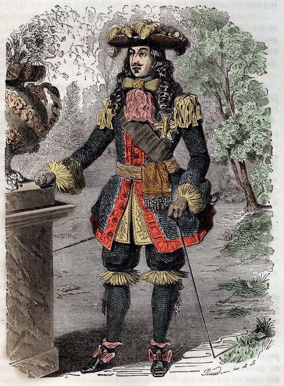 Muotokuva Gabriel Nicolas de la Reyniestä (1625-1709), Pariisin poliisin yliluutnantista” (Gabriel-Nicolas de la Reynien muotokuva, ensimmäisten nykyaikaisten poliisivoimien perustaja) Kaiverrus 1800-luku Yksityinen kokoelma tekijältä Unknown artist