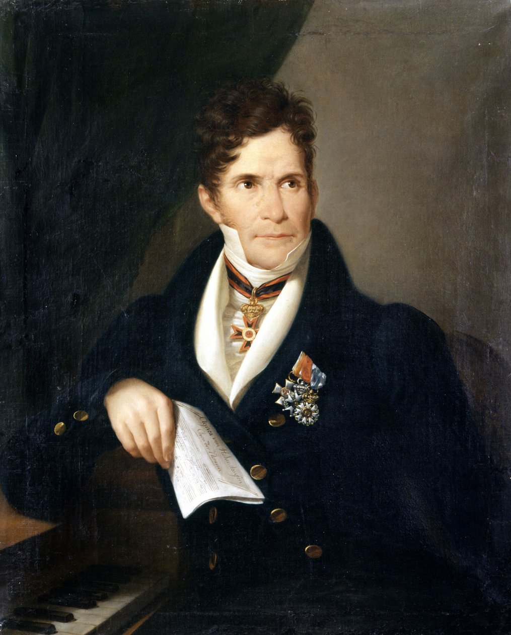 Gaspare Spontinin muotokuva. Italialainen säveltäjä (1774-1851). Nimetön maalaus 1800-luvulta. Galleria d