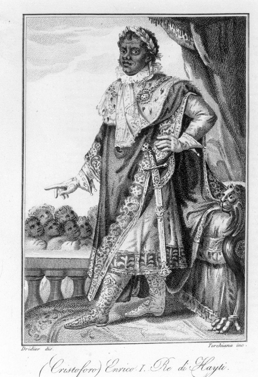 Kenraali Henry Christophen, Haitin kuninkaan, Haitin itsenäisyyden sankarin muotokuva. Kaiverrus sd. 1800-luvulla. tekijältä Unknown artist