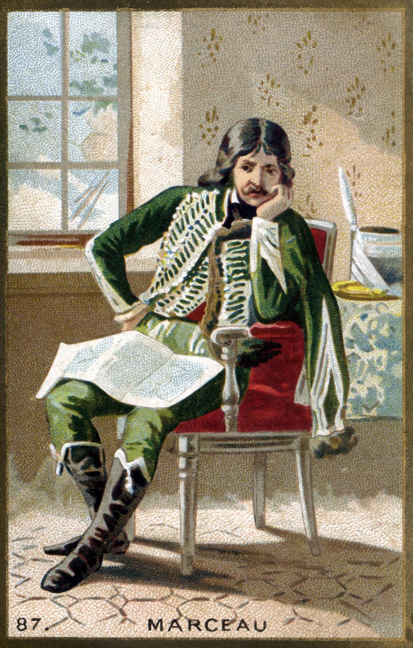 Kenraali Marceaun (1769 - 1796) muotokuva. 1800-luvun lopun kromolitografia. tekijältä Unknown artist
