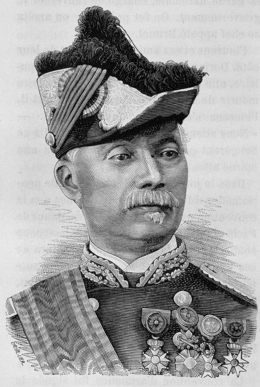 Kenraali Pourcetin muotokuva. 1800-luvun kaiverrus. tekijältä Unknown artist