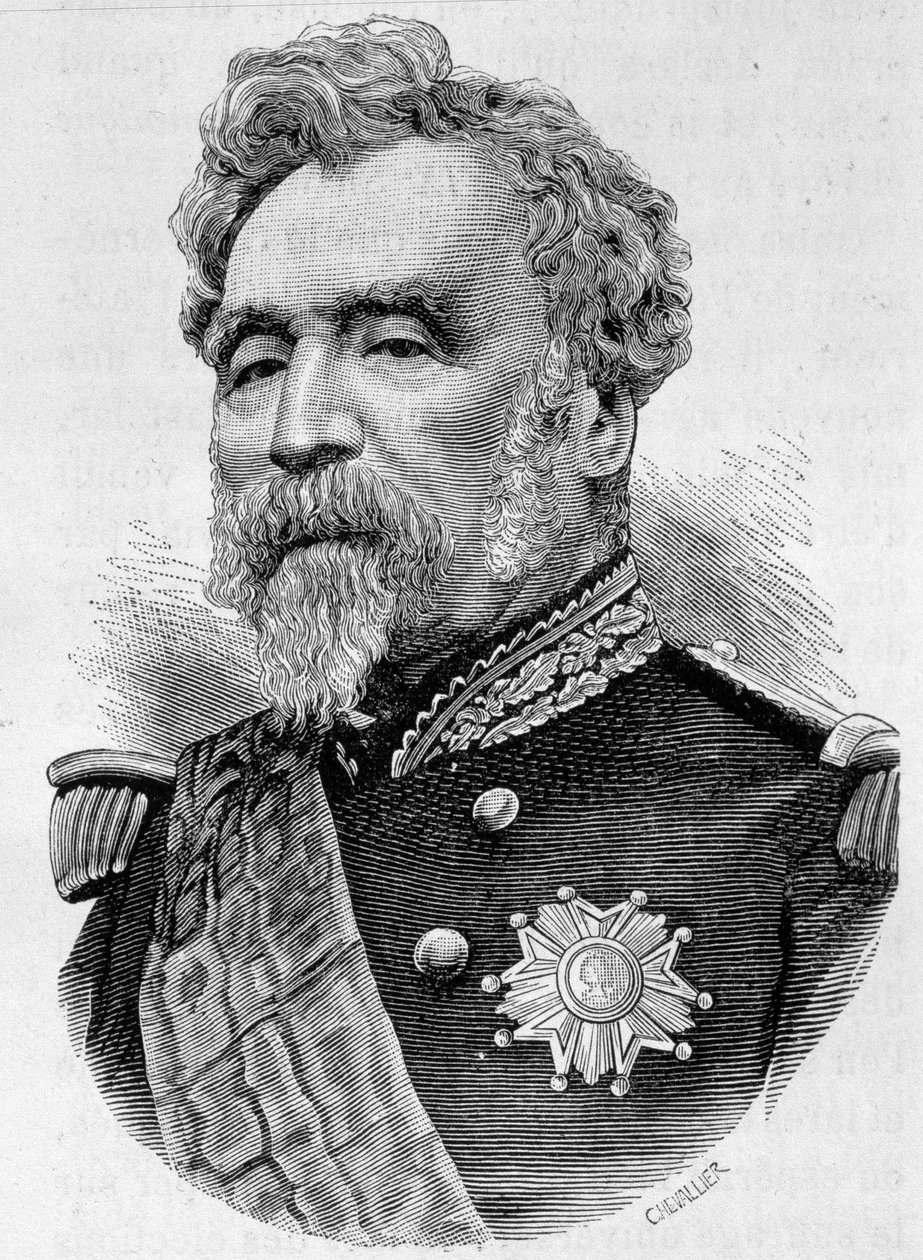 Kenraali de la Motterougen muotokuva. Kaiverrus 1800-luvun lopusta H. Martinin teokseen "Histoire de France". tekijältä Unknown artist