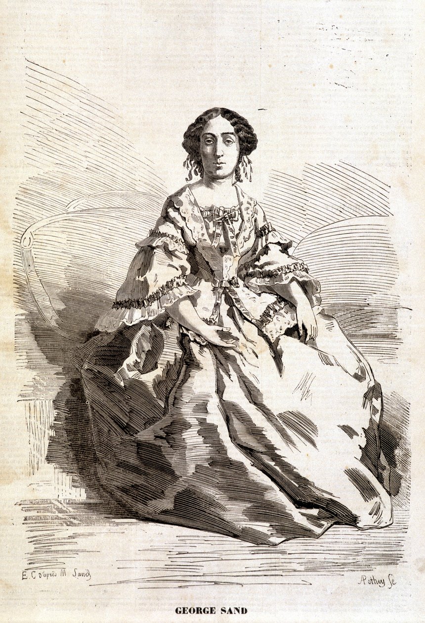 George Sandin (Aurore Dupin, Baronne Dudevant) muotokuva (1804-1876). tekijältä Unknown artist