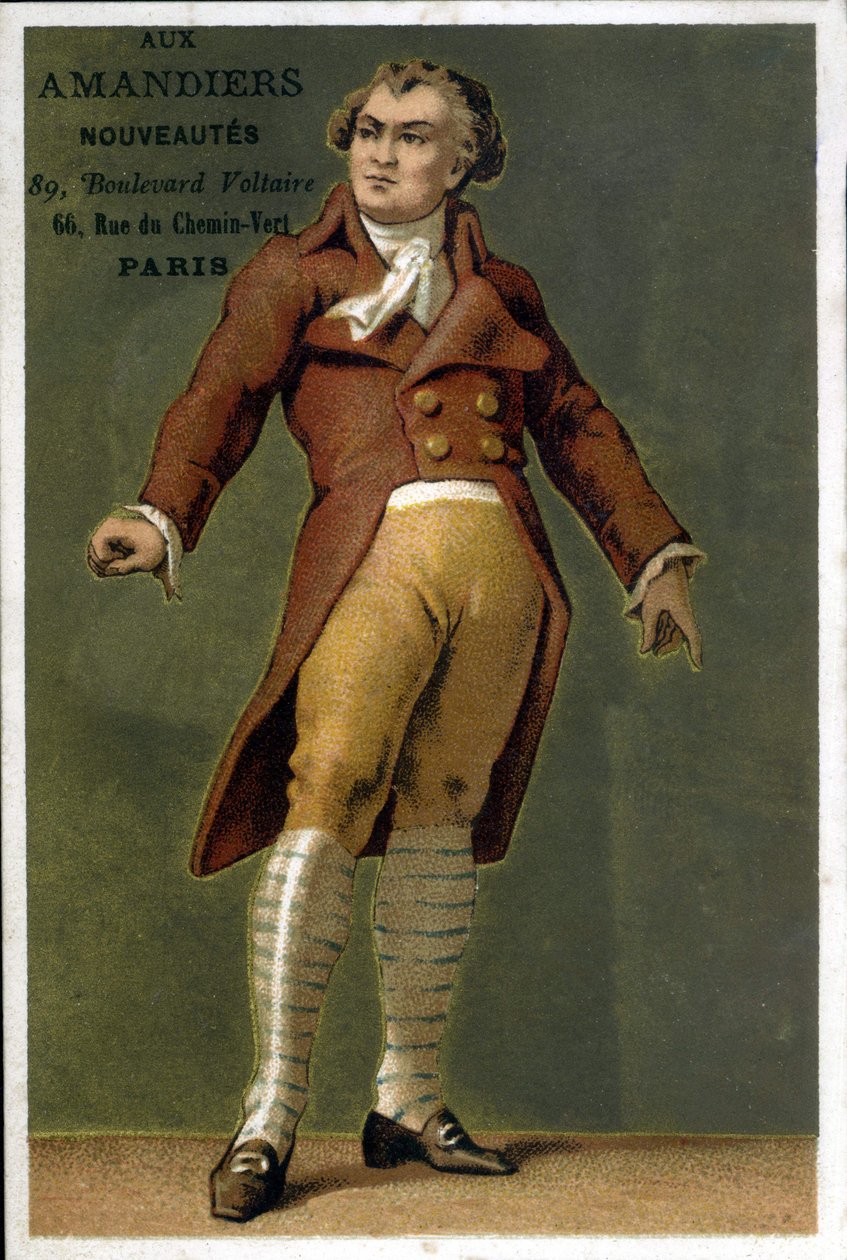 Ranskalaisen poliitikon Georges Jacques Dantonin (1759 - 1794) muotokuva. 1800-luvun lopun kromolitografia. tekijältä Unknown artist