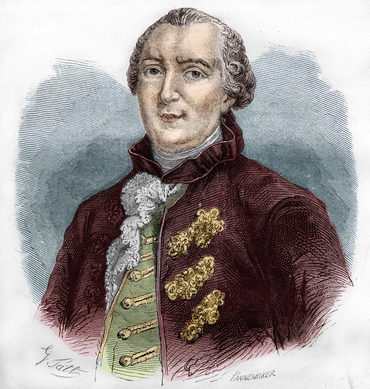 Ranskalaisen luonnontieteilijän ja kirjailijan Georges Louis Buffonin (1707-1788) muotokuva. tekijältä Unknown artist
