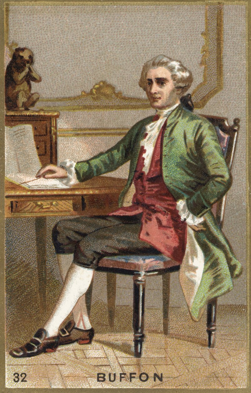 Georges Louis Leclercin muotokuva, Buffonin kreivi (1707 - 1788), ranskalainen luonnontieteilijä ja kirjailija. Kromolitografia 1800-luku. tekijältä Unknown artist