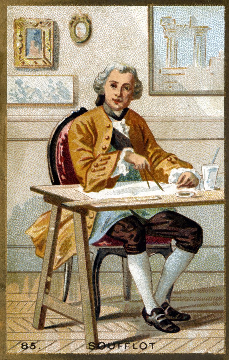 Portrait of Germain soufflot (1713 - 1780), ranskalainen arkkitehti. 1800-luvun lopun kromolitografia. tekijältä Unknown artist