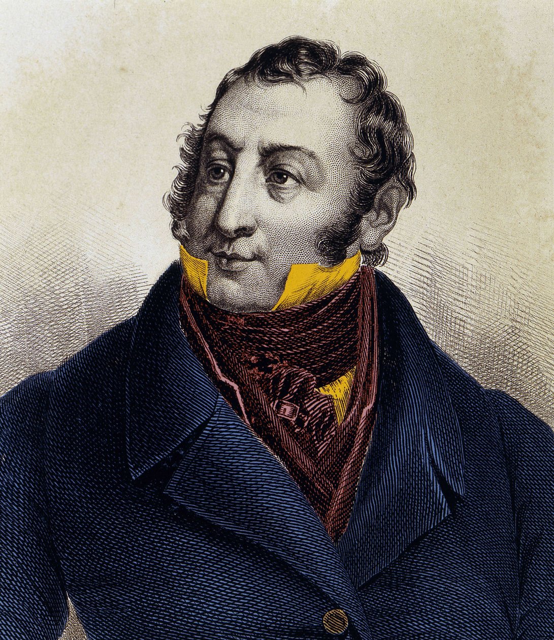 Gioacchino Rossinin (1792-1868) muotokuva, kaiverrus 1800-luvulta. tekijältä Unknown artist