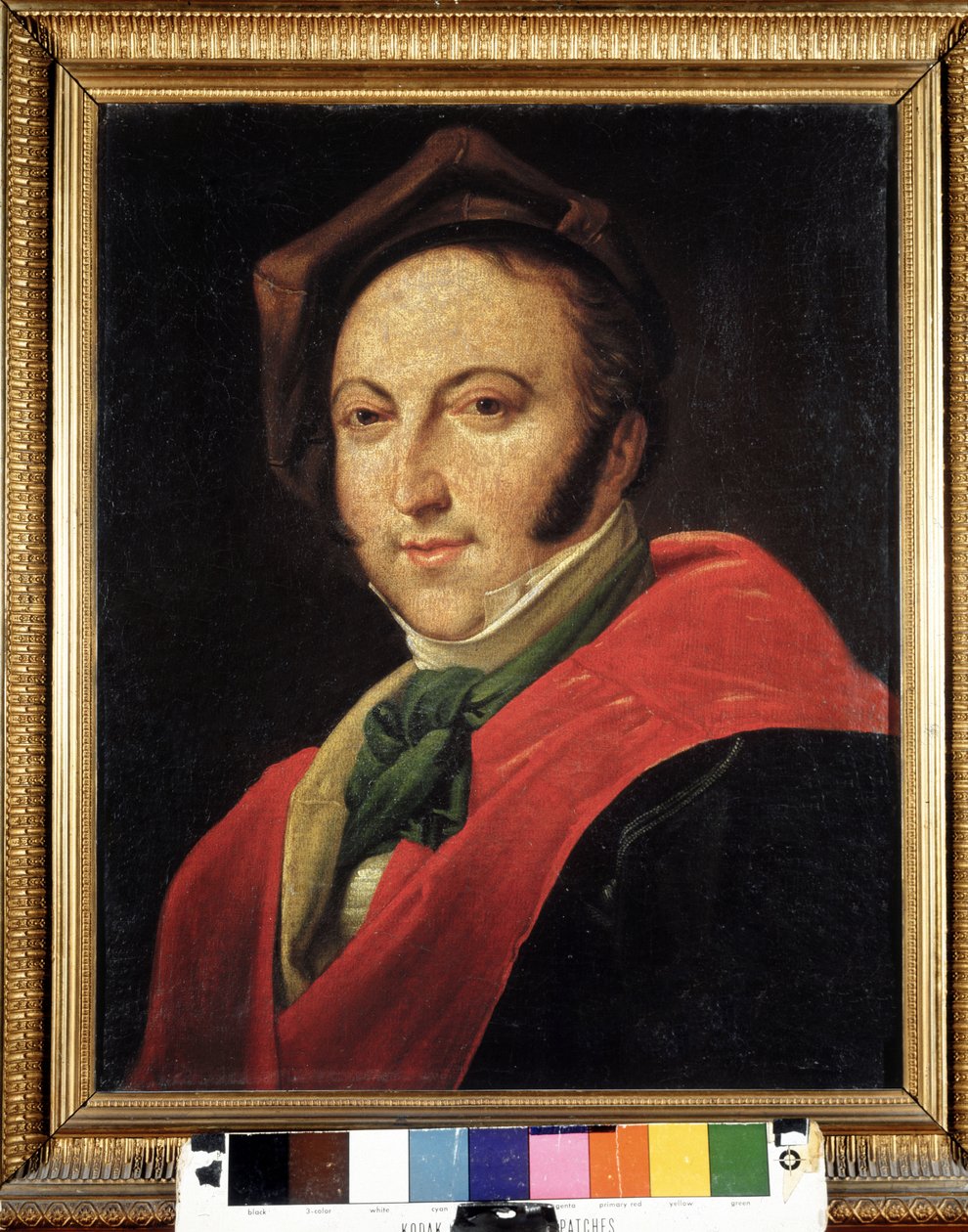 Gioacchino Rossinin (1792-1868) muotokuva hatun kanssa. Anonyymi maalaus. Bibliografinen museo. Bologna tekijältä Unknown artist
