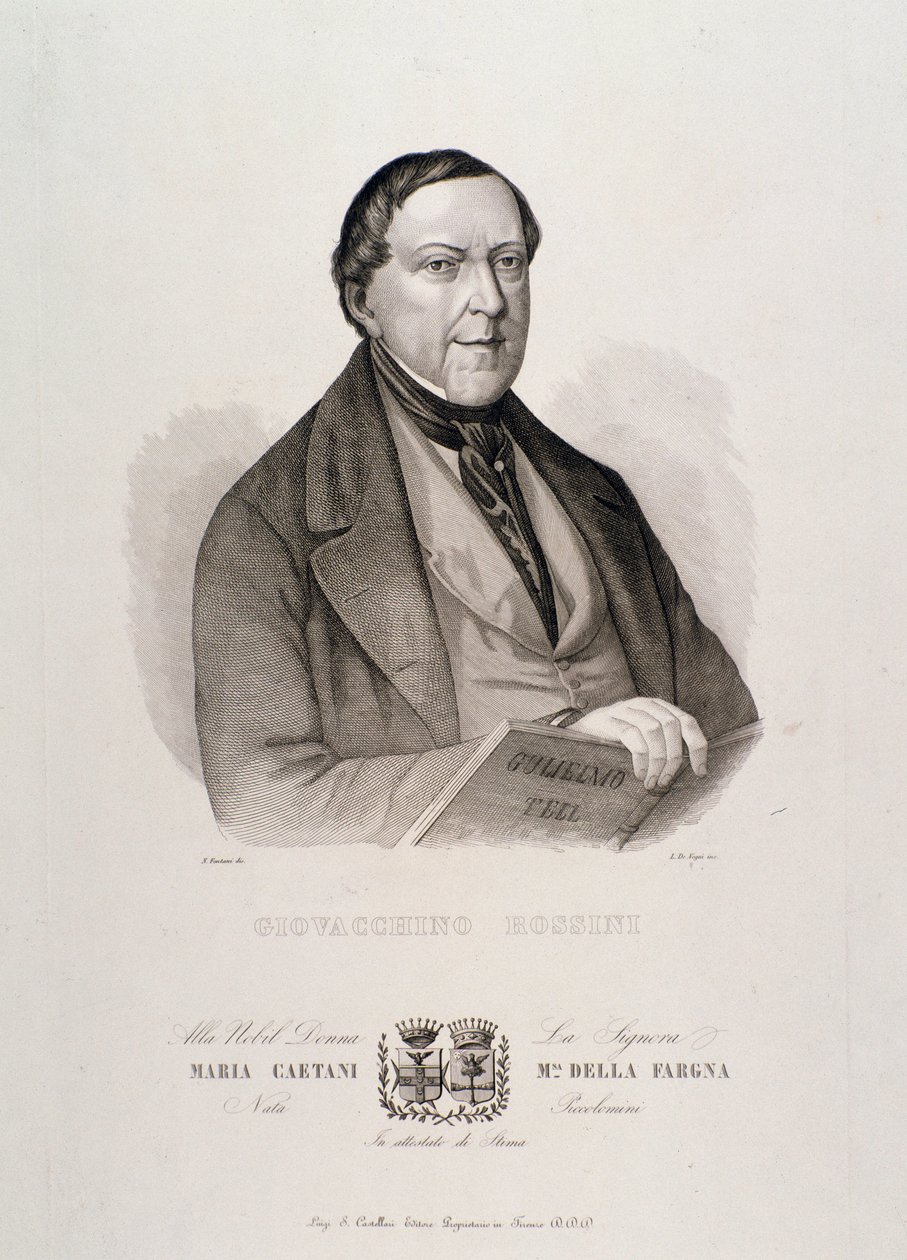 Gioacchino Rossinin muotokuva (kaiverrus tekijältä Unknown artist