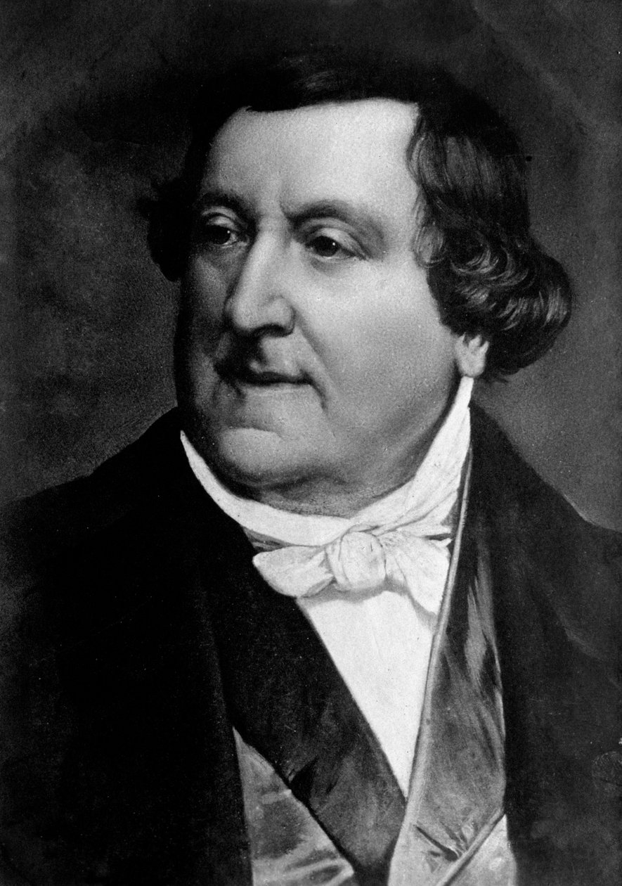 Gioacchino Rossinin muotokuva (kaiverrus tekijältä Unknown artist
