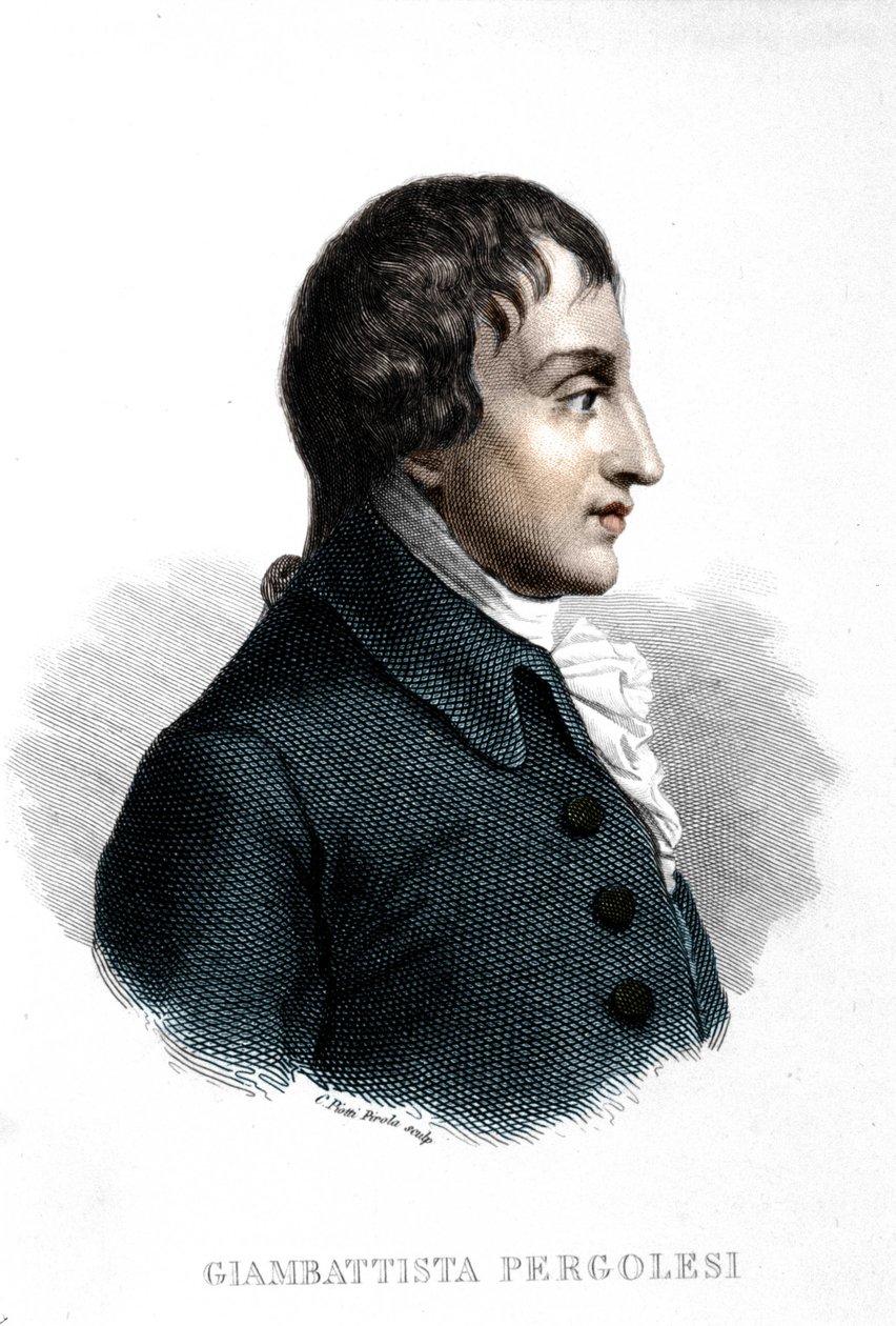Muotokuva Giovanni Battista Pergolesista (Jean Baptiste Pergolese, Jean-Baptiste) (1710 - 1736). tekijältä Unknown artist