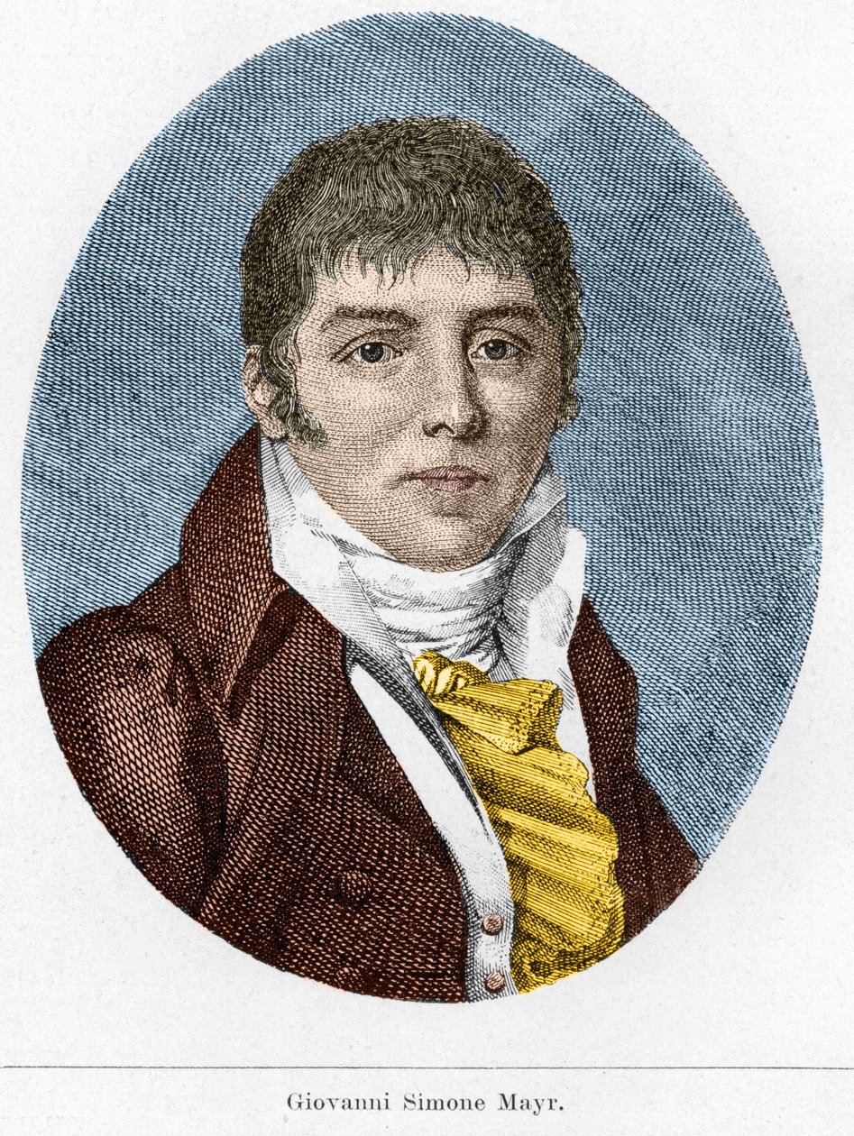 Muotokuva Giovanni Simone Mayrista (Johann Simon Mayr), italialainen säveltäjä (1763-1845) tekijältä Unknown artist