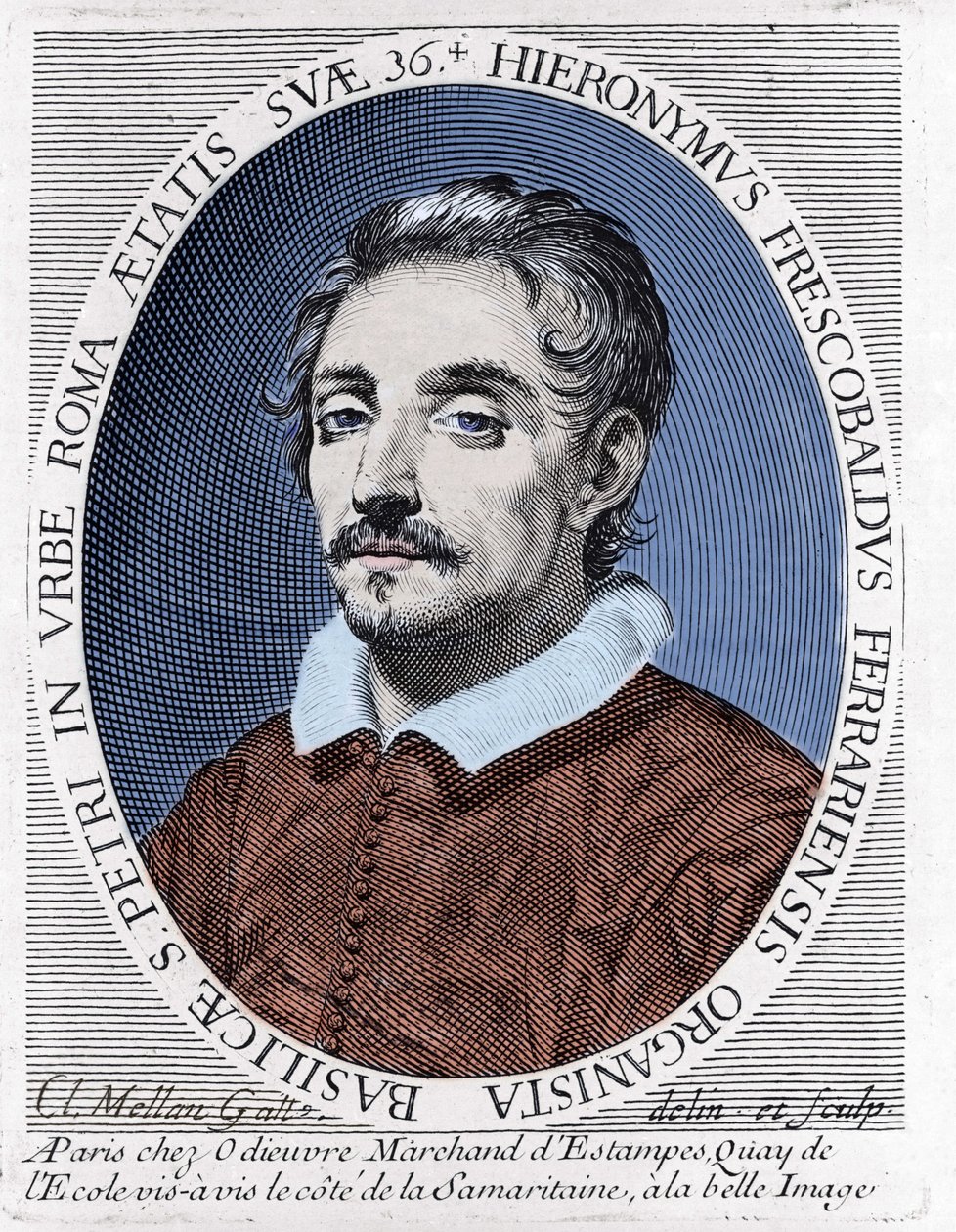 Muotokuva Girolamo (tai Gerolamo) Frescobaldi (1583 - 1643), italialainen säveltäjä. tekijältä Unknown artist
