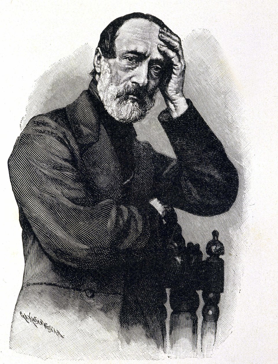 Muotokuva Giuseppe Mazzinista (1805 - 1872), italialainen isänmaallinen ja vallankumouksellinen tekijältä Unknown artist