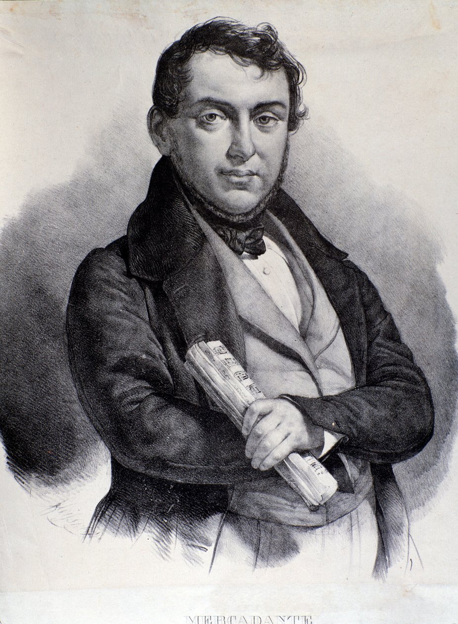Giuseppe Saverio Mercadanten muotokuva (litografia) tekijältä Unknown artist