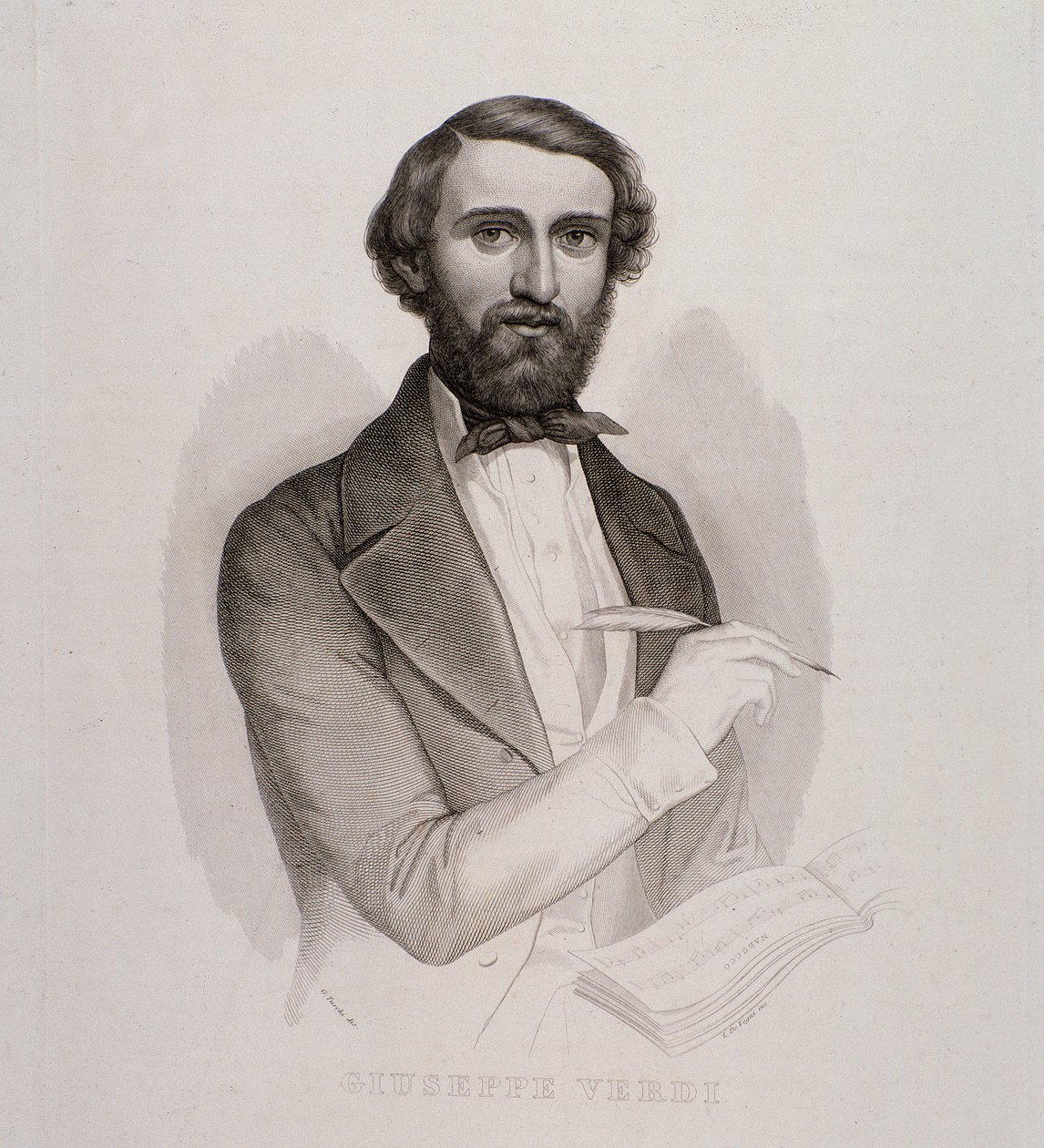 Giuseppe Verdin muotokuva (kaiverrus tekijältä Unknown artist