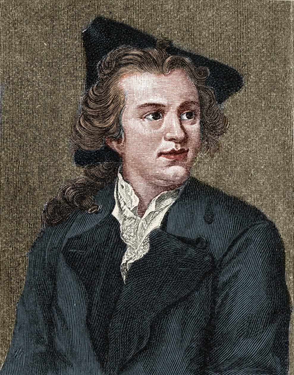 Muotokuva Gotthold Ephraim Lessingistä (1729 - 1781), saksalainen kirjailija ja näytelmäkirjailija. tekijältä Unknown artist