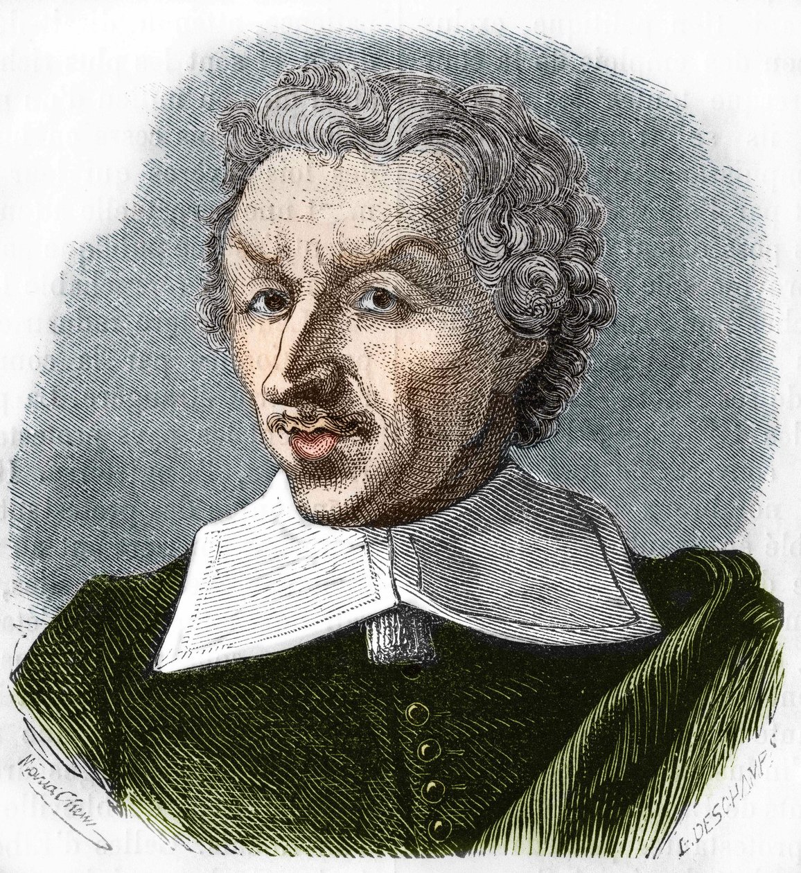 Gui (Guy) Patinin muotokuva. Ranskalainen lääkäri ja kirjailija (1601-1672). Kaiverrus vuodelta 1866. tekijältä Unknown artist