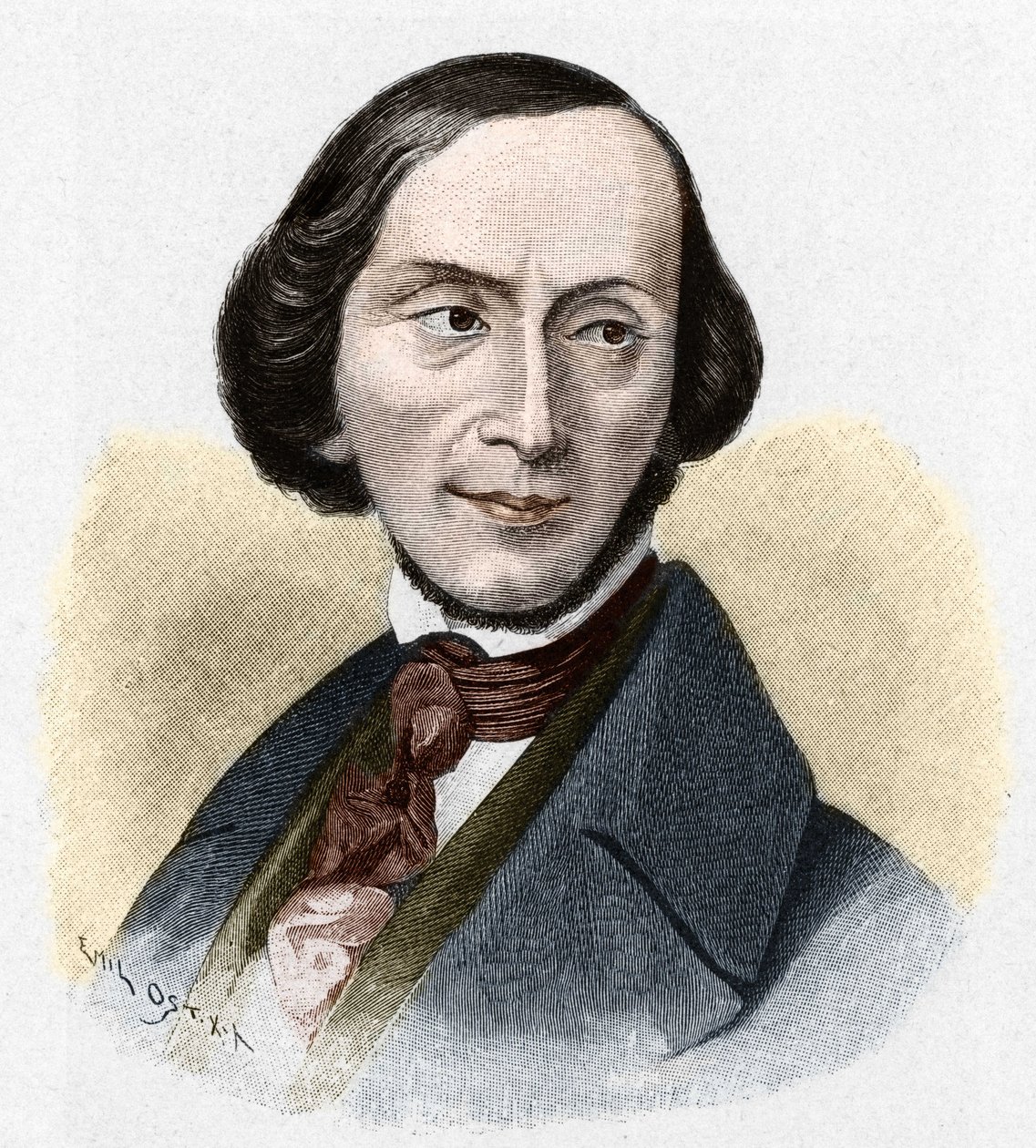 Hans Christian Andersenin (1805-1875), tanskalaisen kirjailijan muotokuva. tekijältä Unknown artist