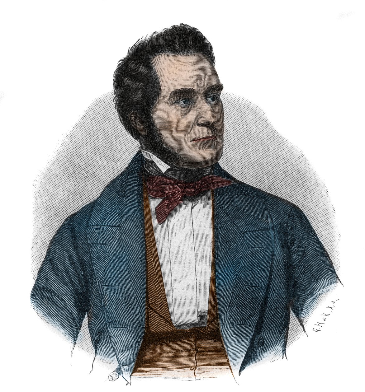 Muotokuva Heinrich Wilhelm August Freiherr von Gagernista (1799-1880), valtiomiehestä, joka puolusti Saksan yhdistämistä - Heinrich Wilhelm August von Gagernin (1799-1880) muotokuva tekijältä Unknown artist