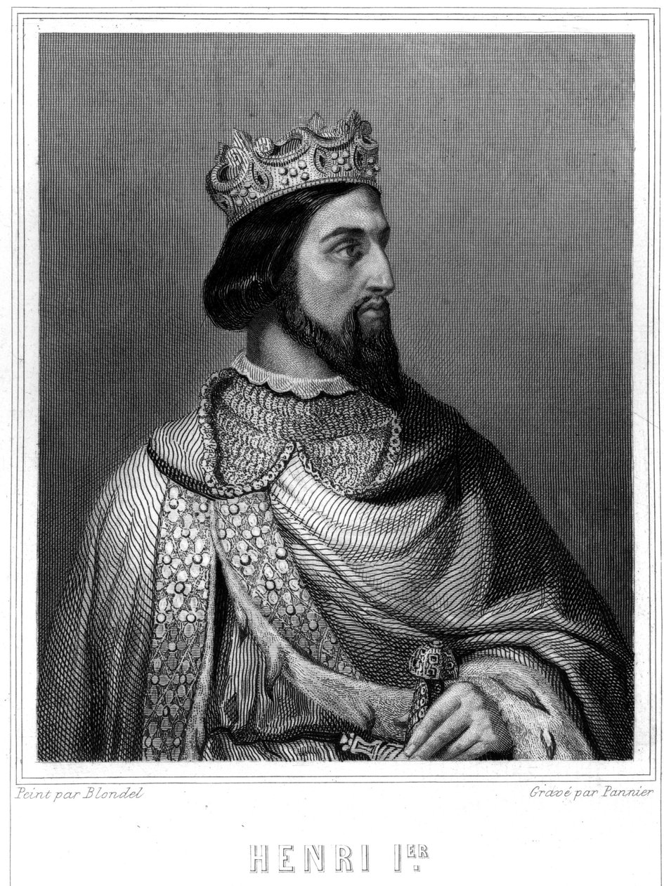 Muotokuva Henri I:stä (n. 1008 - 1060), Ranskan kuningas - Lavalléen "" Histoire des Français" -kirjassa, kaiverrus, sd. tekijältä Unknown artist