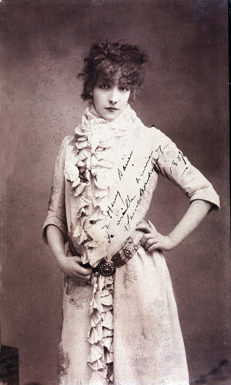 Henriette Rosine Bernardin muotokuva Sarah Bernhardtissa (1844-1923), nimikirjoitus tekijältä Unknown artist