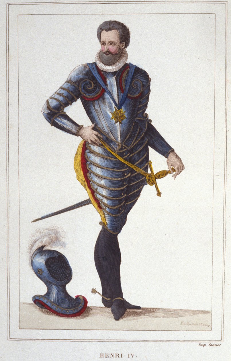Henry IV:n (1553-1610), Ranskan kuninkaan muotokuva Kaiverrus vuodelta 1830 tekijältä Unknown artist