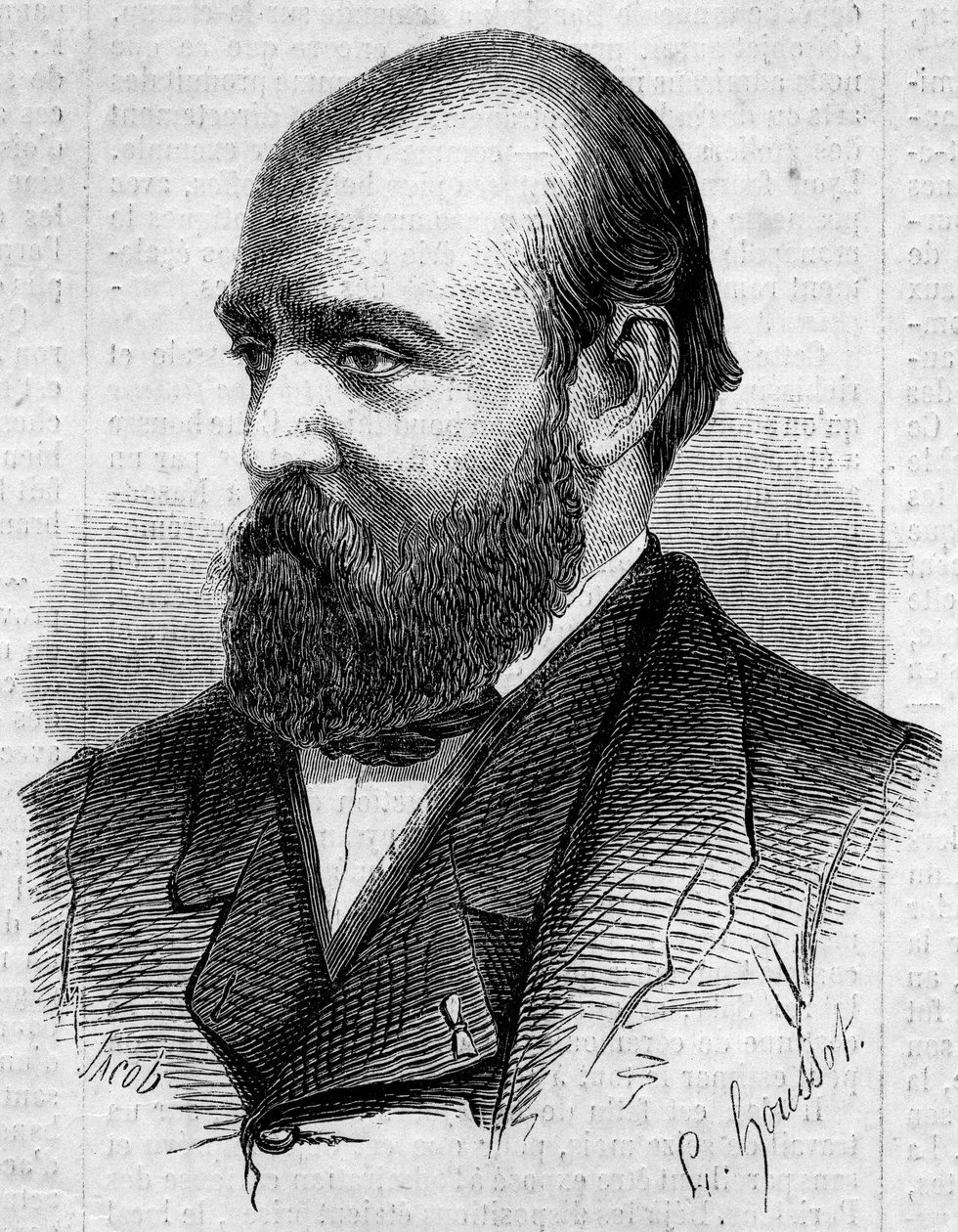 Henry Murgerin (1822-1861), ranskalaisen kirjailijan muotokuva. Kaiverrus "" Le Monde Illustré" -julkaisussa n¡199, 2. helmikuuta 1861. tekijältä Unknown artist