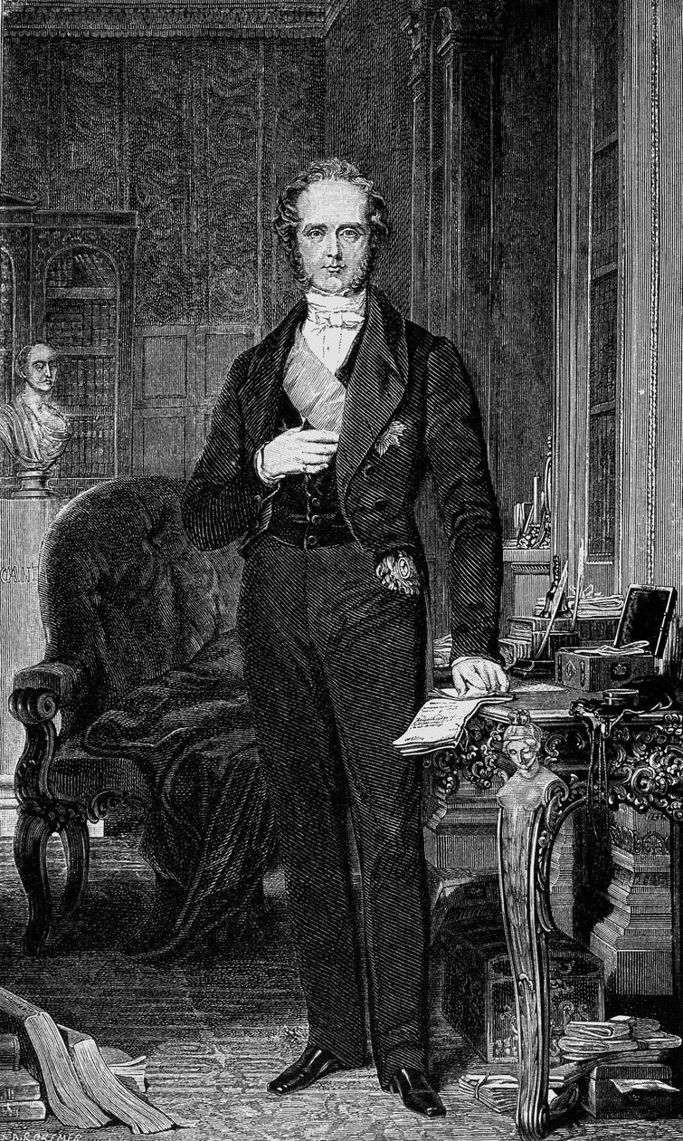 Muotokuva Henry Temple, 3. Viscount Palmerston (1784 - 1865) Brittiläinen poliitikko tekijältä Unknown artist