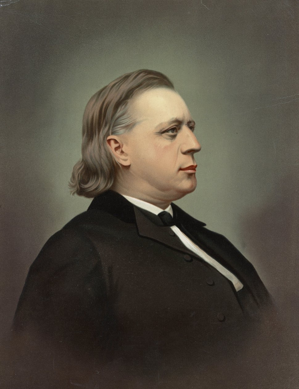 Henry Ward Beecherin (1813-1887) muotokuva, Rockwood & Co. Kromolitografia, n. 1871, yksityinen kokoelma tekijältä Unknown artist