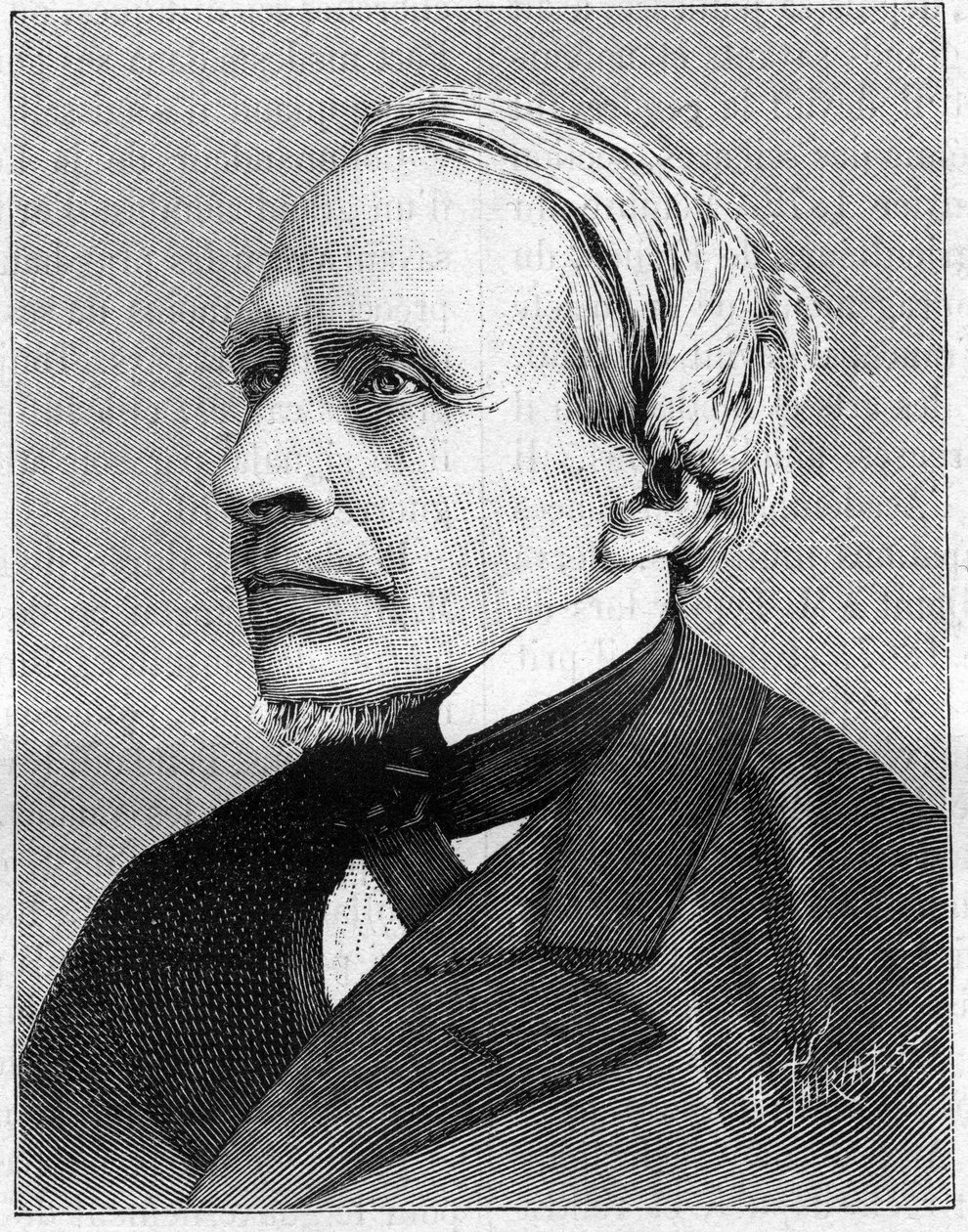 Tieteen miehen Herve Mangonin (1821-1888) muotokuva. Luonnossa. Katsaus tieteisiin ja niiden sovelluksiin taiteeseen ja teollisuuteen." 1888 tekijältä Unknown artist
