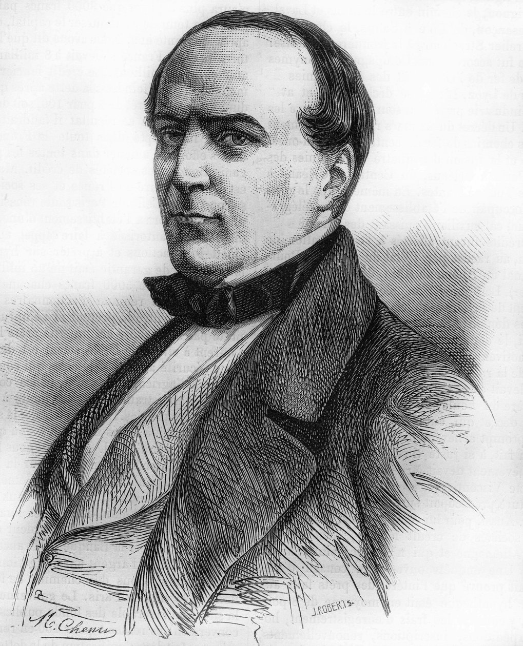 Muotokuva Hippolyte Fortoulista (1811-1856). Meriministeri ja opetusministeri. Kaiverrus vuodelta 1866. tekijältä Unknown artist