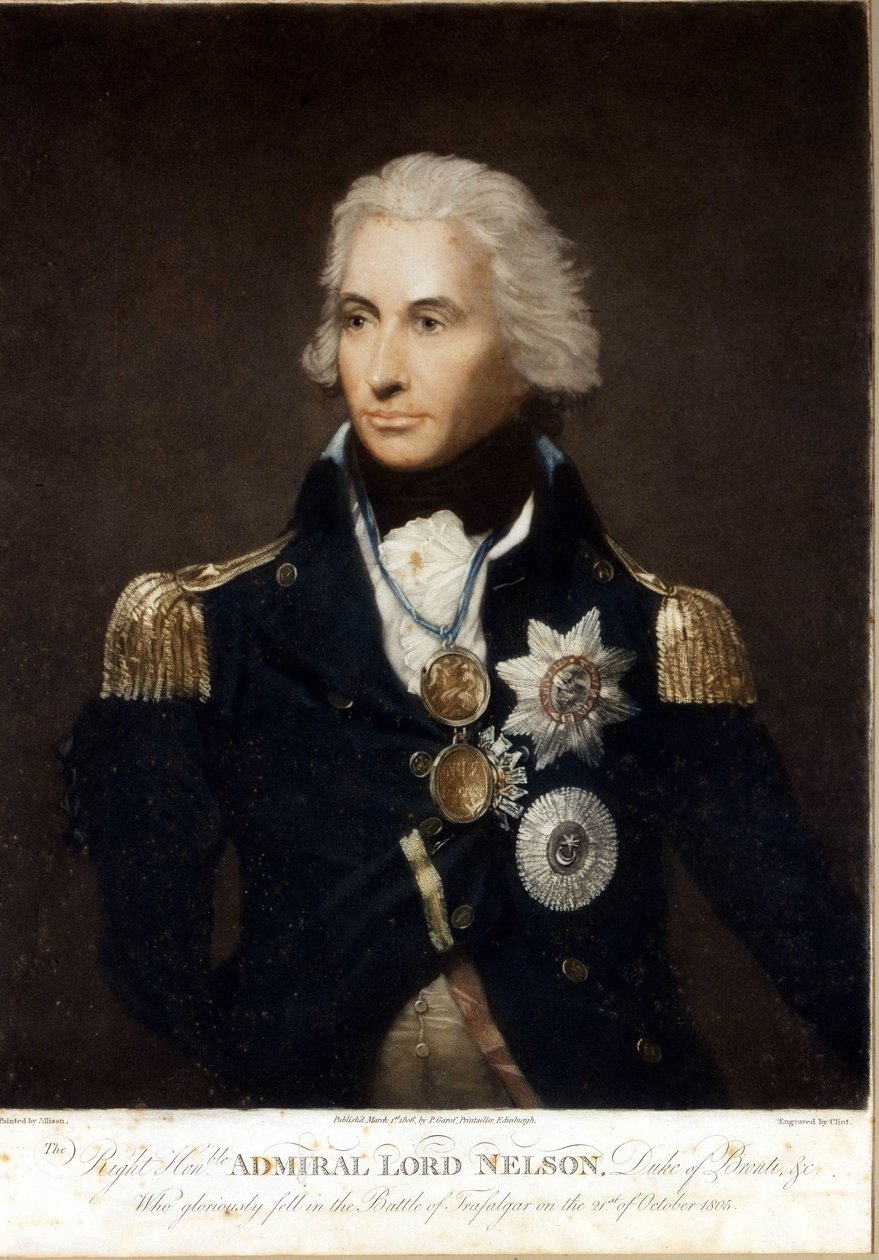 Horatio Nelsonin (1758-1805), englantilaisen amiraalin muotokuva. tekijältä Unknown artist