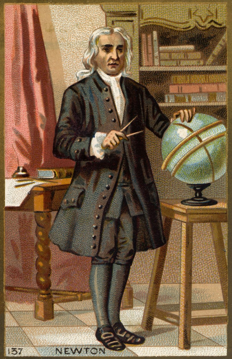 Muotokuva Isaac Newtonista (1642-1727), englantilainen matemaatikko, fyysikko ja tähtitieteilijä. tekijältä Unknown artist