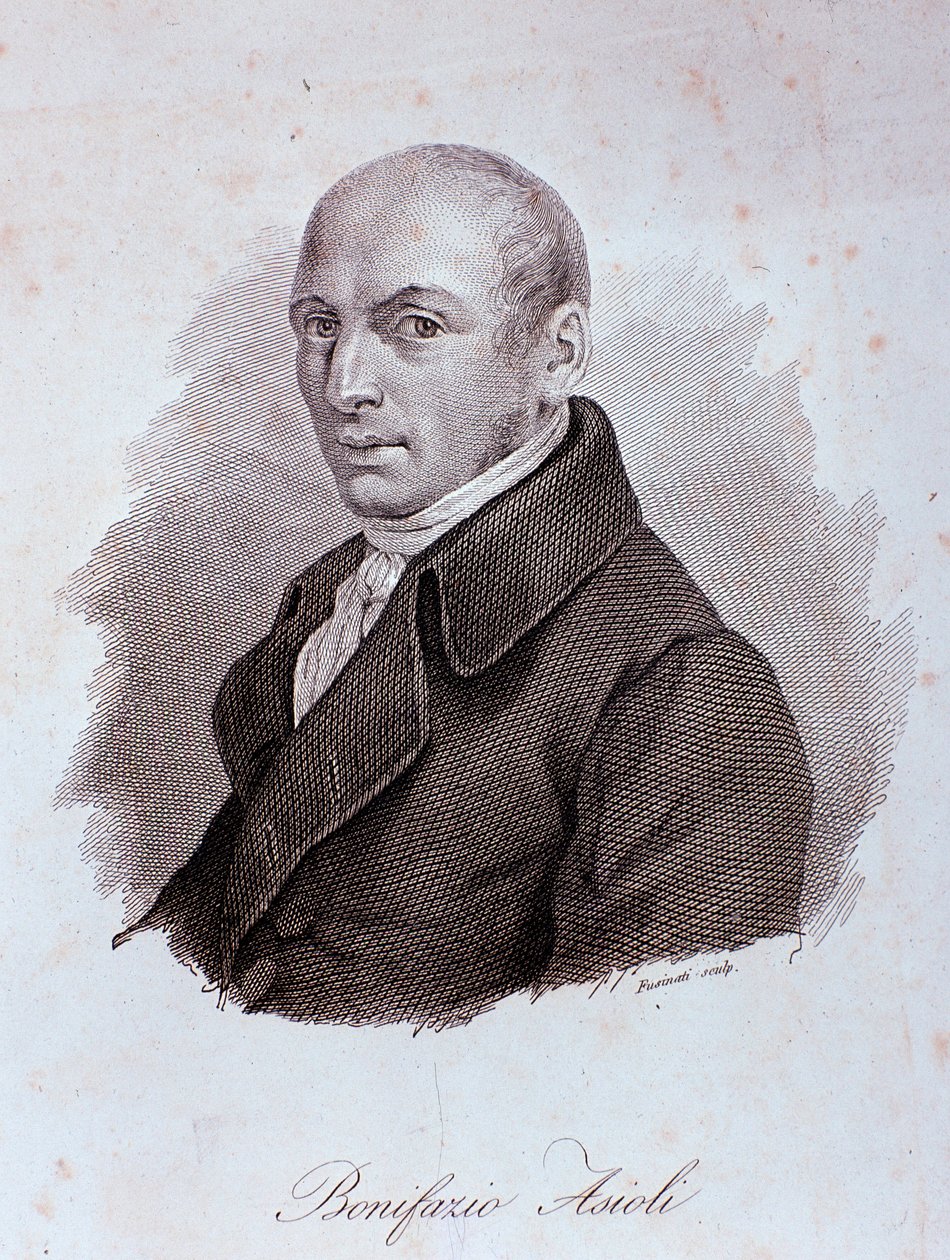 Italialaisen säveltäjän Bonifazio Asiolin (1769-1832) muotokuva Kaiverrus. 1800-luvulla. Milano, konservatorion kirjasto tekijältä Unknown artist