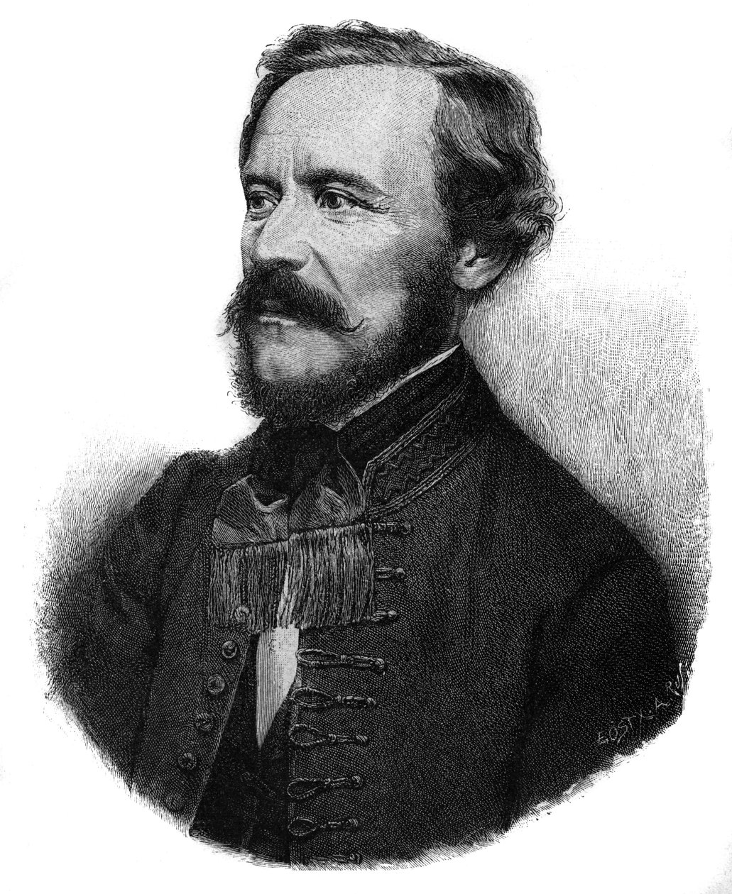 JOSEPH Baron EOTVOS, unkarilainen kirjailija ja valtiomies - muotokuva Jozsef Eotvos, Baron de Vasarosnameny (1813-1871), unkarilainen valtiomies ja kirjailija. tekijältä Unknown artist