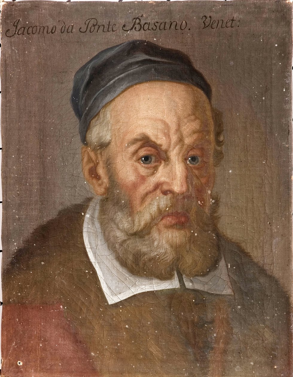 Jacopo Bassanon (Jacopo dal Ponte) (n. 1510-1592), Anonyymi muotokuva. Öljy kankaalle, n. 1590. Mitat : 39x31 cm. Tukholman kansallismuseo tekijältä Unknown artist