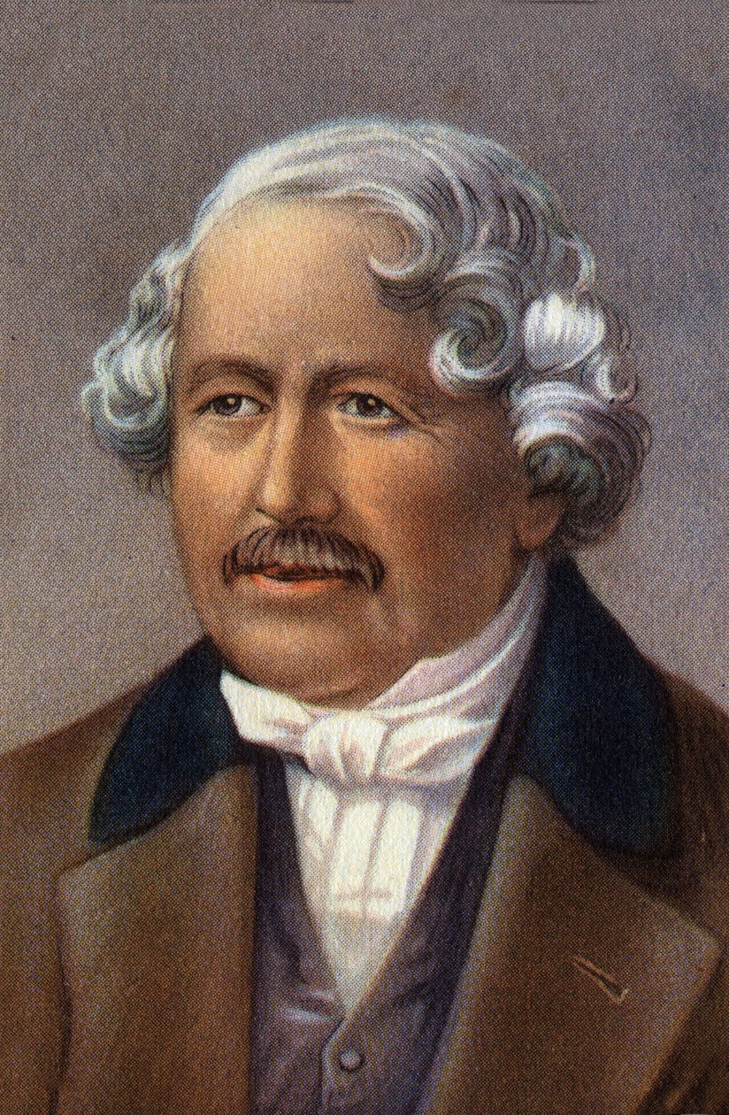 Muotokuva Jacques Daguerresta, ranskalaisesta daguerotypian keksijästä. tekijältä Unknown Artist