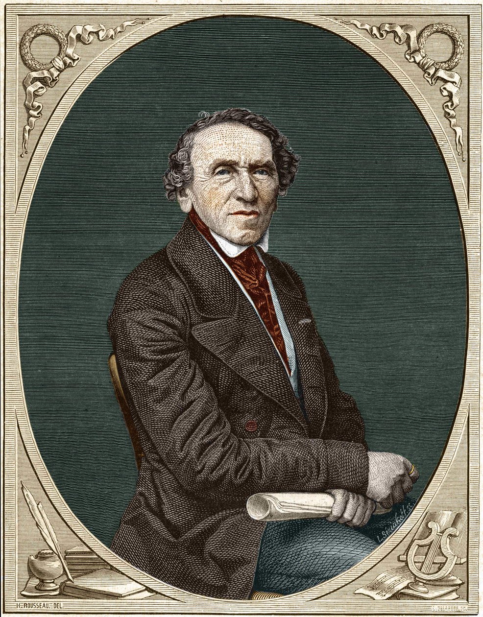 Jakob Liebmann Meyerbeerin (1791-1864), saksalaisen säveltäjän muotokuva. tekijältä Unknown artist