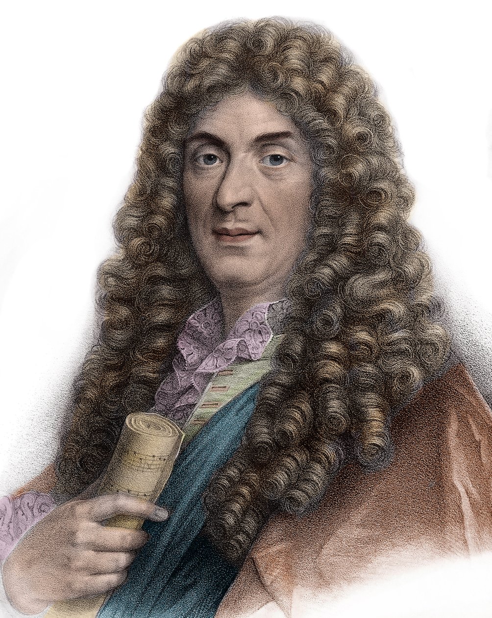 Muotokuva Jean-Baptiste Lullyn kaiverrus 1800-luvulta - Muotokuva Jean Baptiste (Lully (Giovanni Battista Lulli) (1632-1687) tekijältä Unknown artist