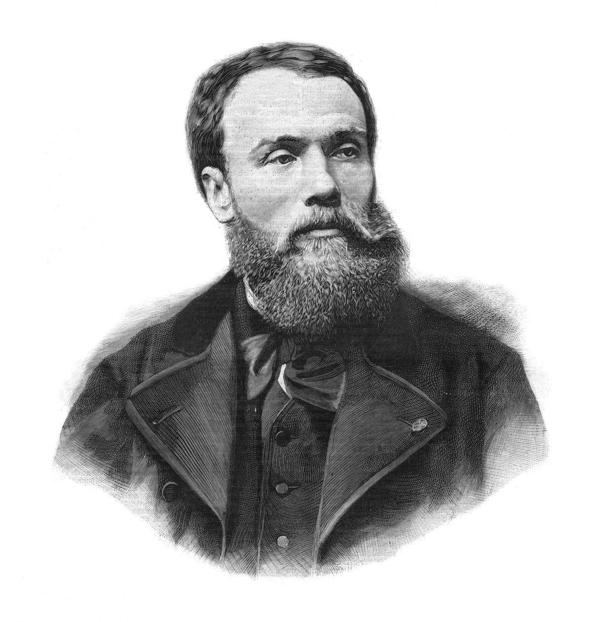 Jean-Paulin (Jean Paul) Laurensin (1838-1921) muotokuva ranskalaisesta taidemaalarista ja kuvanveistäjästä - Kaiverrus vuodelta 1891 tekijältä Unknown artist