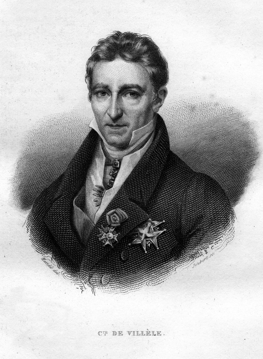 Jean Baptiste (Jean-Baptiste) Comte de Villelen muotokuva, ranskalainen poliitikko (1773 - 1854) tekijältä Unknown artist