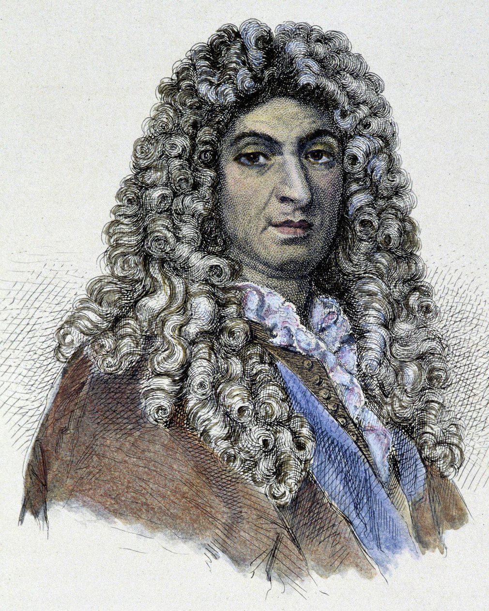 Muotokuva Jean Baptiste Lullystä (1632-1687) - kaiverrus tekijältä Unknown artist
