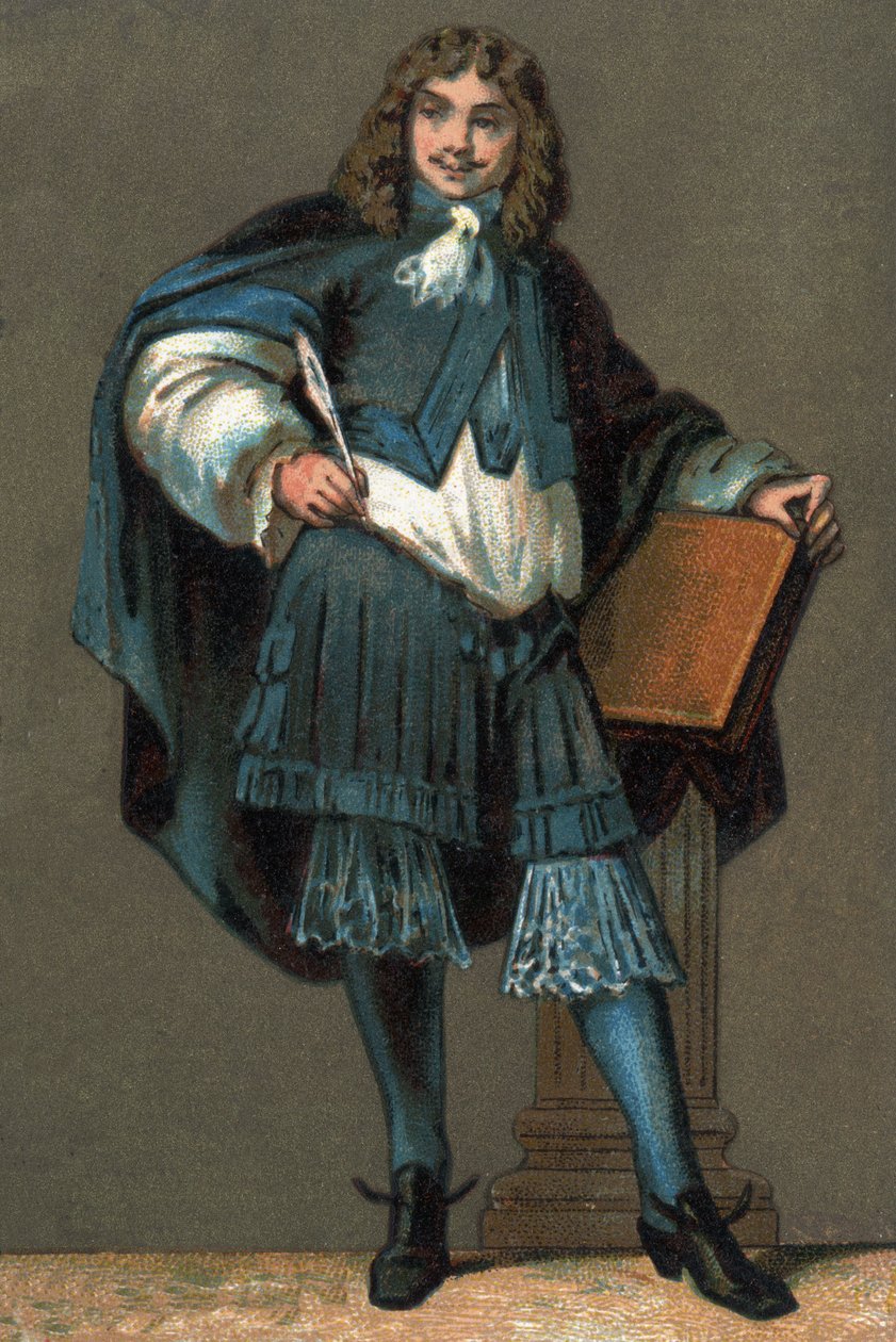 Muotokuva Jean Baptiste Poquelin dit Molieresta (1622-1673) Kromolitografia noin 1890. tekijältä Unknown artist