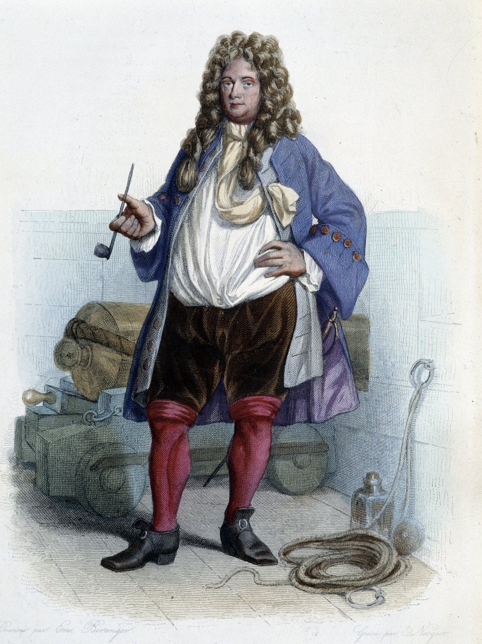 Muotokuva Jean Bartista, ranskalaisesta yksityisestä (1650-1702) - elokuvassa "Le Plutarque francais", kirjoittanut Mennechet tekijältä Unknown artist