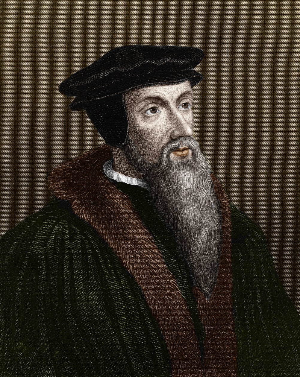 Jean Calvinin (1509-1564), ranskalaisen uskonnonuudistajan ja kirjailijan muotokuva. tekijältä Unknown artist