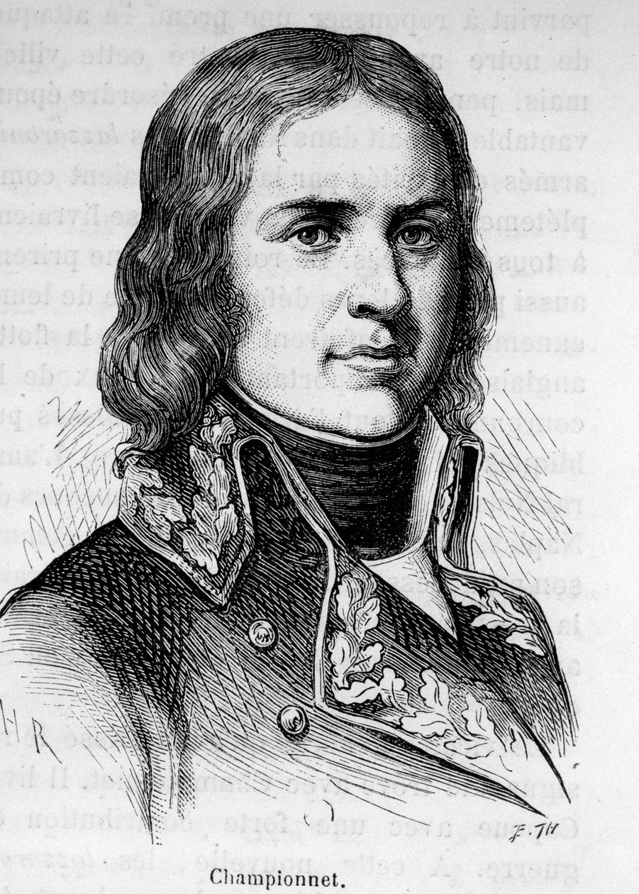 Jean Etienne Championetin (1762-1800), ranskalaisen kenraalin muotokuva, hän osallistui vallankumouksen kampanjoihin. tekijältä Unknown artist