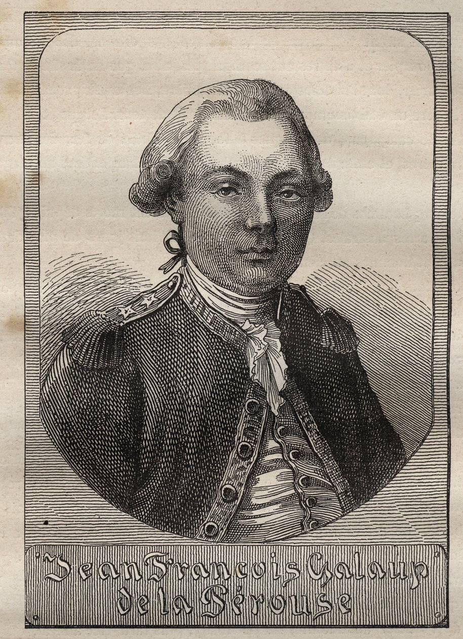 Jean Francois de Galaupin, La Perousen kreivin (1741-1788) muotokuva - kuva otettu teoksesta "1700-luvun suuret merenkulkijat" tekijältä Unknown artist